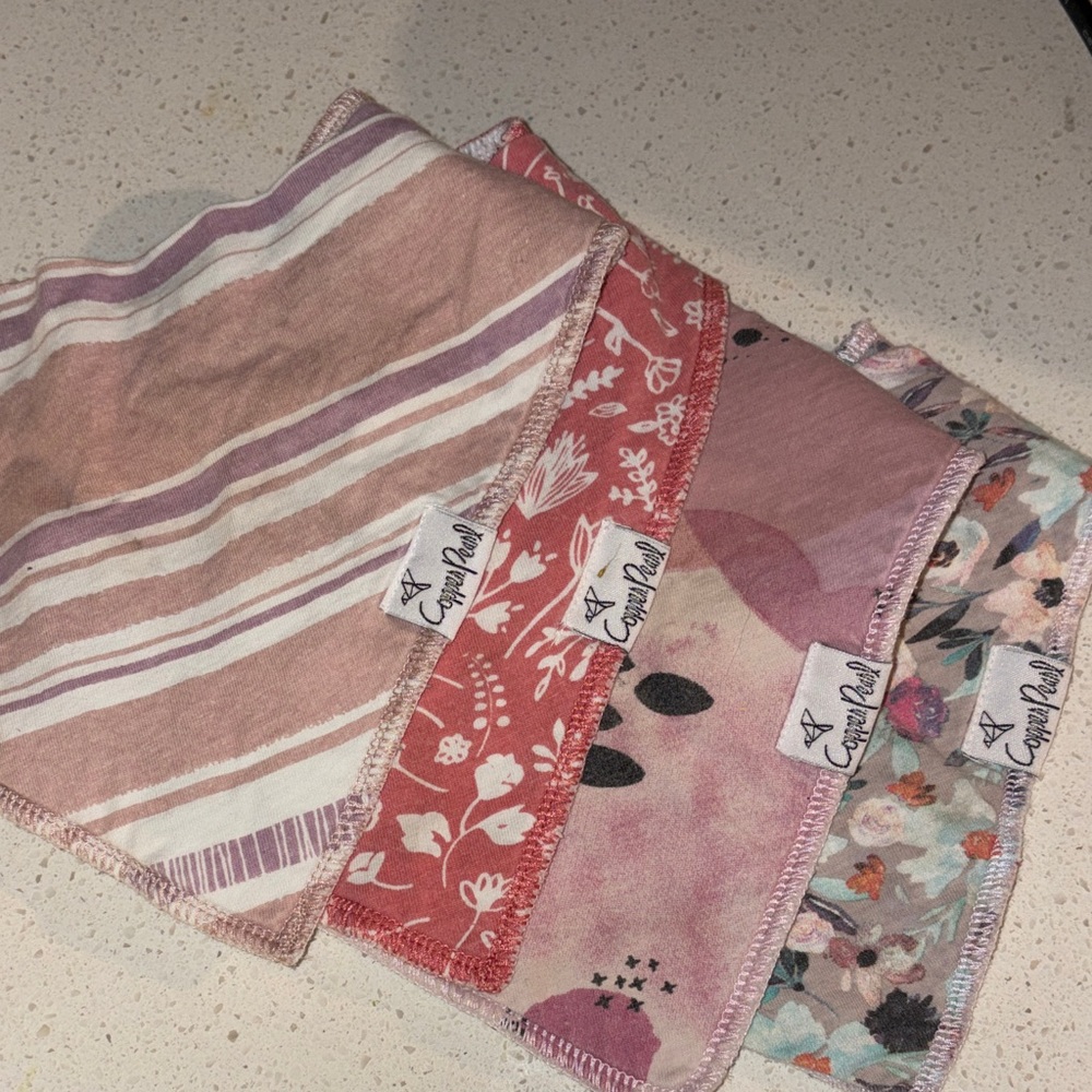 Pink and Floral Kids Bib Set